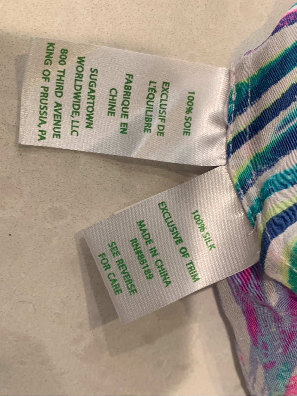Lilly Pulitzer Silk Pink, Teal & Blue Tropical Palm Branch Print Midi Dress M - Picture 9 of 9